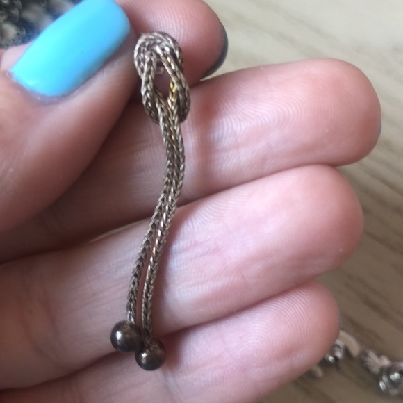 Gold Knot Dangling Earrings - Picture 2 of 3